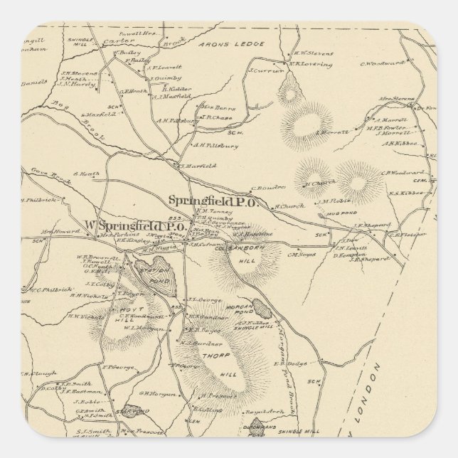 Adesivo Quadrado Springfield, Sullivan Co (Frente)