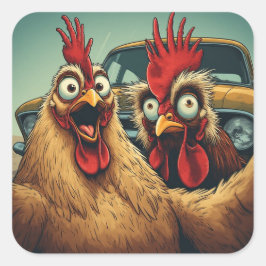 Adesivo Quadrado “Squad & Rod” Cheesy Chickens Sticker