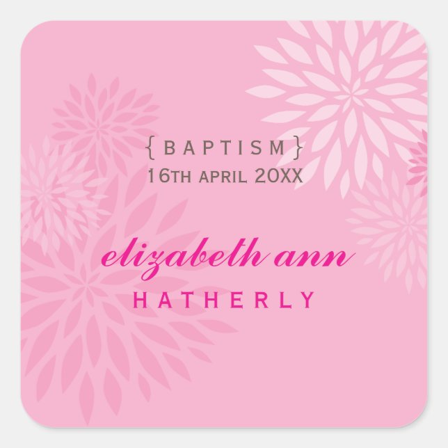 Adesivo Quadrado SQUARE STICKER: Dahlia moderna 5 (Frente)