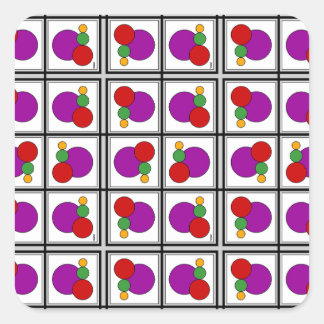 Adesivo Quadrado Squares and Circles Abstract