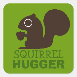 Adesivo Quadrado Squirrel Hugger | Alfândega De Animais Da Floresta