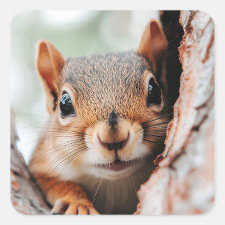 Adesivo Quadrado Squirrel Wild Animal Loving Portrait 