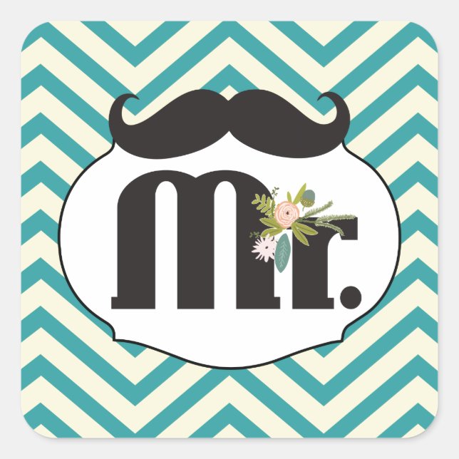 Adesivo Quadrado Sr. Amarelo do quadro e ziguezague Chevron do (Frente)