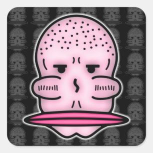 Adesivo Quadrado Sr. Big Cheekbones e ainda maior boca v3