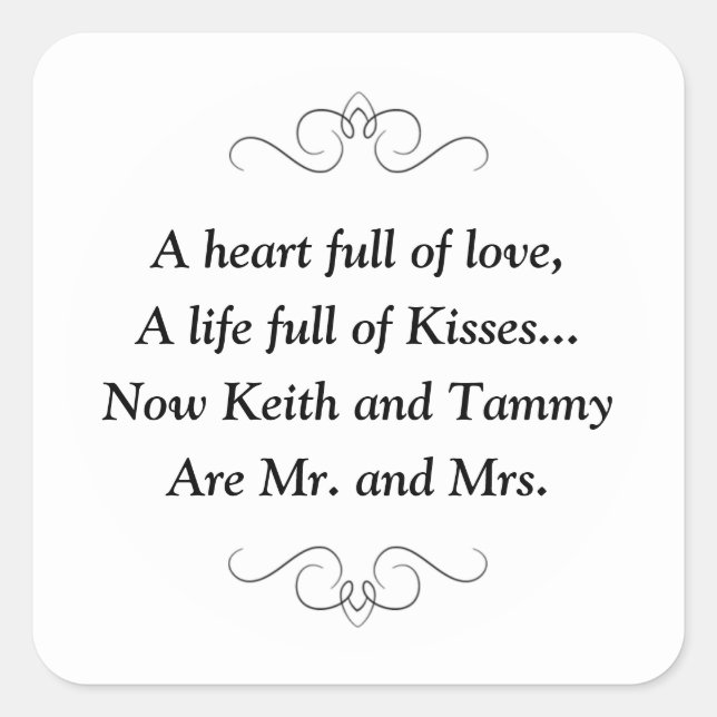 Adesivo Quadrado Sr. e Sra. Square Sticker (Frente)