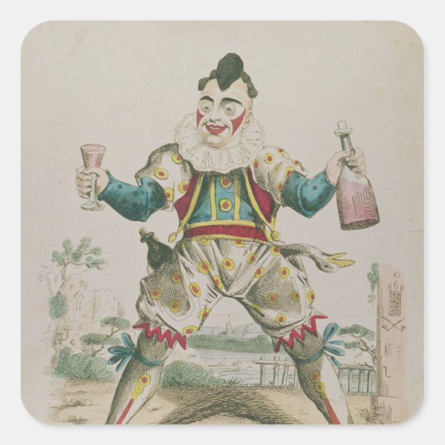 Adesivo Quadrado Sr. Grimaldi como Palhaço (Frente)