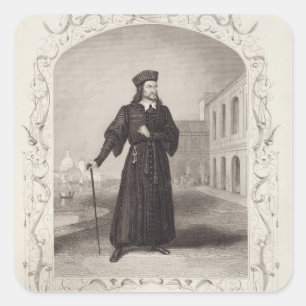 Adesivo Quadrado Sr. Macready como Shylock, ato mim cena 3, 'no Mer