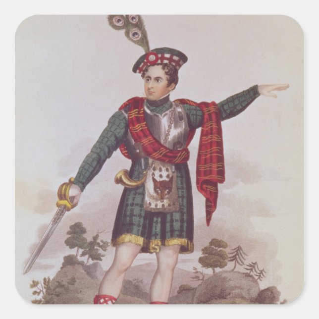 Adesivo Quadrado Sr. Macready no papel de Rob Roy Macgregor (Frente)