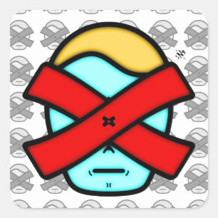 Adesivo Quadrado Sr. X - Misteriosa anônima v1.1 Sti Quadrado