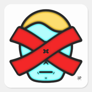 Adesivo Quadrado Sr. X - Pessoa misteriosa anônima v1 Stick Quadrad