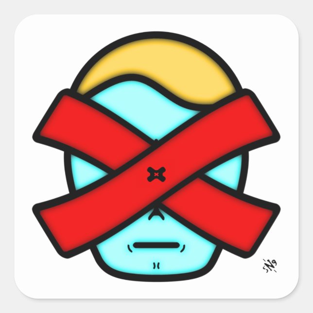 Adesivo Quadrado Sr. X - Pessoa misteriosa anônima v1 Stick Quadrad (Frente)