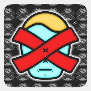 Adesivo Quadrado Sr. X - Pessoa misteriosa anônima v2.1 Ruas quadr