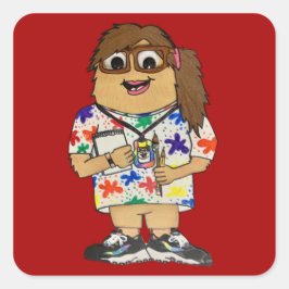 Adesivo Quadrado Sra. Bryson Monster Stickers