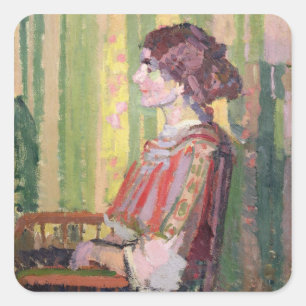 Adesivo Quadrado Sra. Robert Bevan, c.1913 (óleo em canvas)