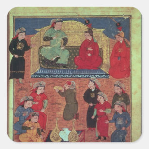 Adesivo Quadrado Sra. Supp. Pers. Arghan Khan com dois de seus