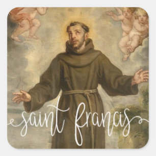 Adesivo Quadrado St Francis da folha de prova do roteiro de Assisi