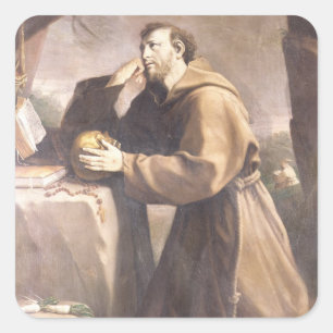 Adesivo Quadrado St Francis de Assisi na oração