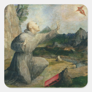 Adesivo Quadrado St Francis de Assisi que recebe os Stigmata