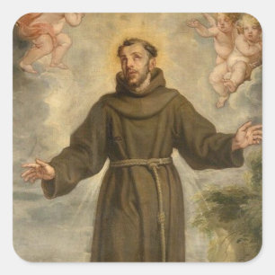 Adesivo Quadrado St Francis do santo padroeiro de Assisi dos