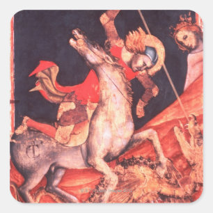 Adesivo Quadrado St George e o dragão