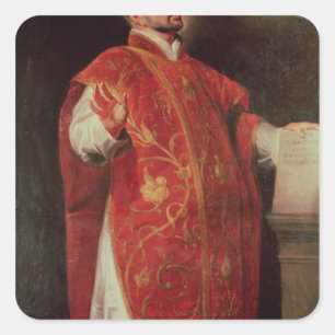 Adesivo Quadrado St Ignatius do fundador de Loyola dos jesuítas
