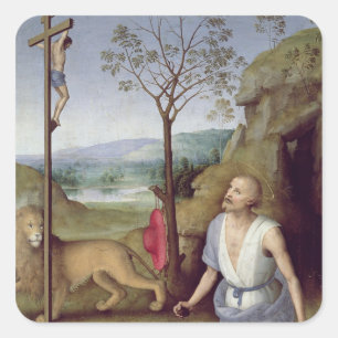 Adesivo Quadrado St Jerome no deserto, c.1499-1502