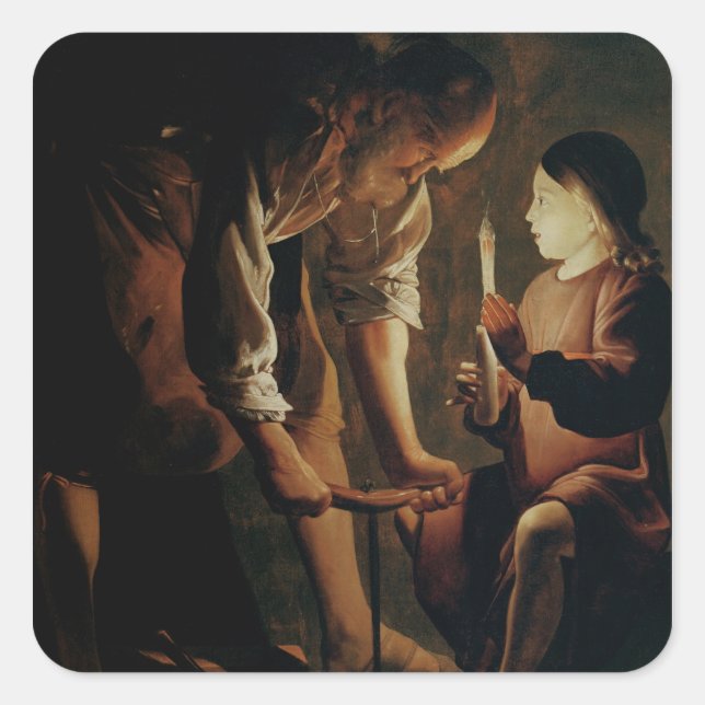 Adesivo Quadrado St Joseph, carpinteiro (Frente)