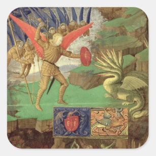 Adesivo Quadrado St Michael que massacra o dragão