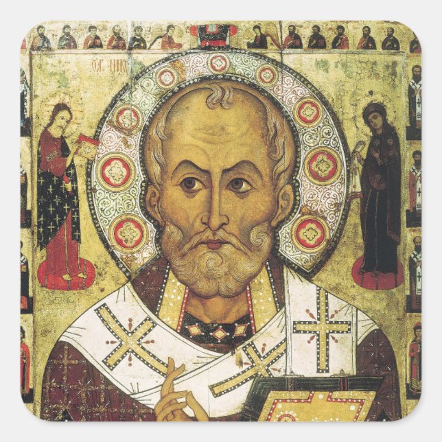 Adesivo Quadrado St. Nicholas Russian icon (Frente)
