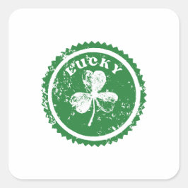 Adesivo Quadrado St. Patrick's Day Lucky Clover 