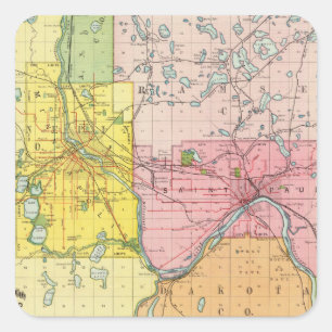 Adesivo Quadrado St Paul, Minneapolis, Minnesota