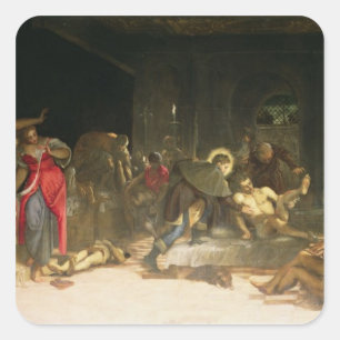 Adesivo Quadrado St. Roch que cura o praga