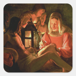 Adesivo Quadrado St. Sebastian tendido pela mulher santamente (o