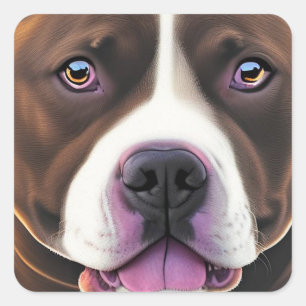Adesivo Quadrado Staffordshire Bull Terrier