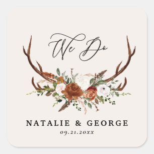 Adesivo Quadrado Stag Rustic boarn terracotta elegant