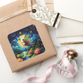 Adesivo Quadrado Stained Glass Moonlight Flight Fairy 