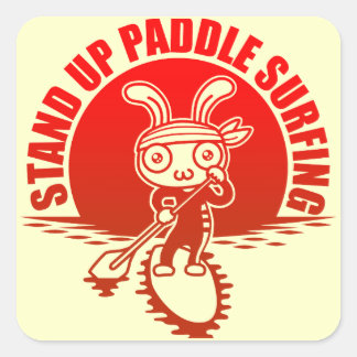 Adesivo Quadrado Stand up paddle surfing