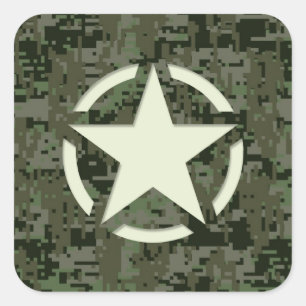 Adesivo Quadrado Star Stencil Digital Woodland