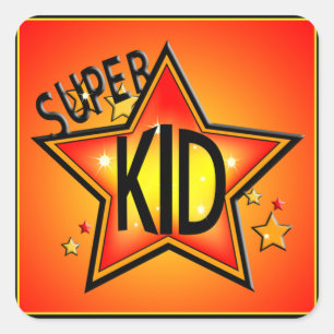 Adesivo Quadrado Star Super Kid Stickers