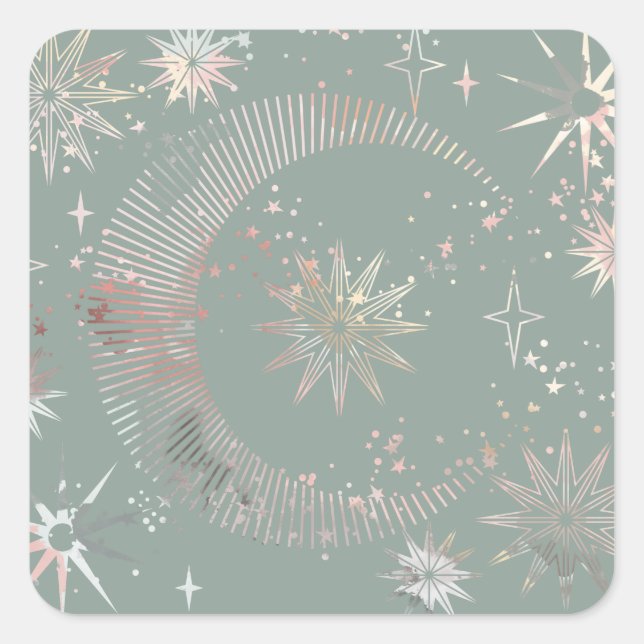 Adesivo Quadrado Starburst Verde (Frente)