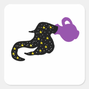 Adesivo Quadrado Starfield Galáxia Portador de Água Aquário