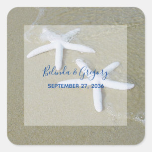 Adesivo Quadrado Starfish Beach Wedding