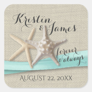 Adesivo Quadrado Starfish e Aqua Ribbon