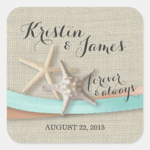 Adesivo Quadrado Starfish e Aqua Ribbon