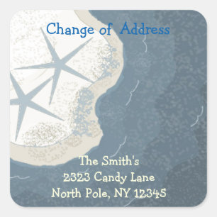 Adesivo Quadrado Starfish e Ocean Change Address