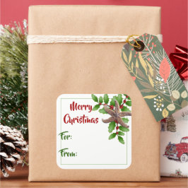 Adesivo Quadrado Starfish n Holly Green Beach natal Tags