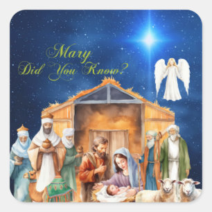 Adesivo Quadrado Starlit Revelation: Mary Você Sabia?"