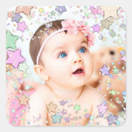 Adesivo Quadrado Starry Baby Photo Sticker