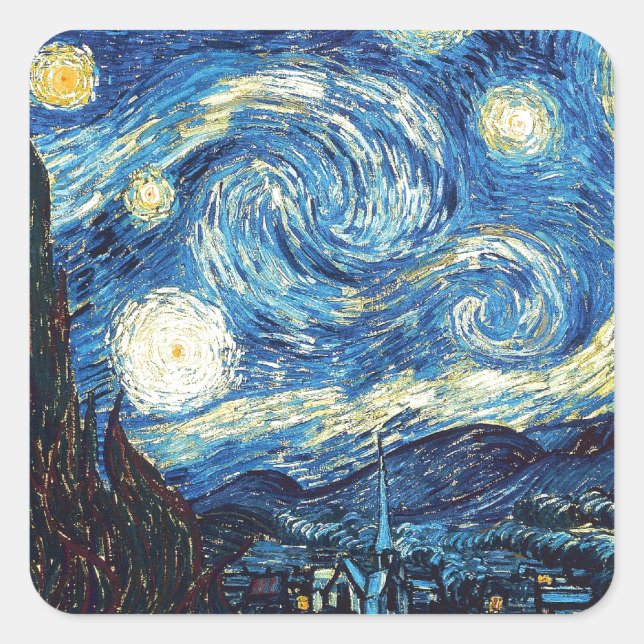 Adesivo Quadrado Starry Night (Frente)