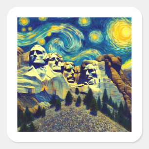 Adesivo Quadrado Starry Night Mt. Rushmore South Dakota